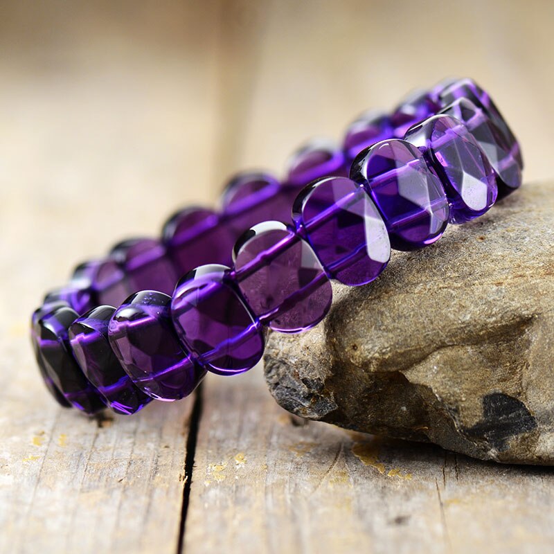 Natural Amethyst Bangle Bracelet