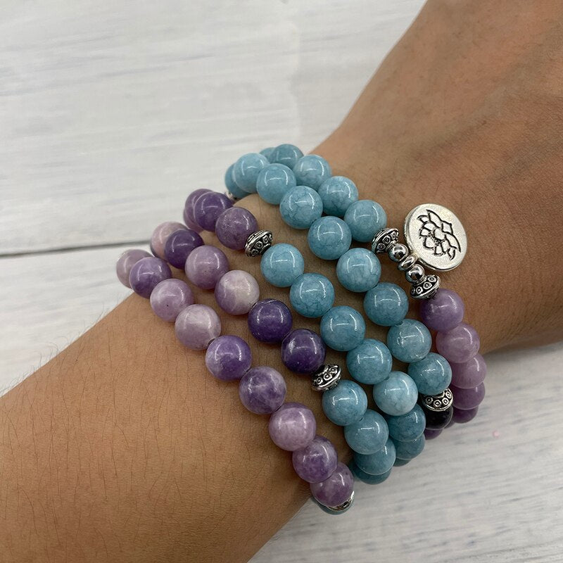 Natural Charoite Gemstone, Charoite 108 Beads Mala, Smooth Round 2024 Charoite Beads Mala, Charoite Yoga Mala, 8 mm Charoite Beads Mala Necklace