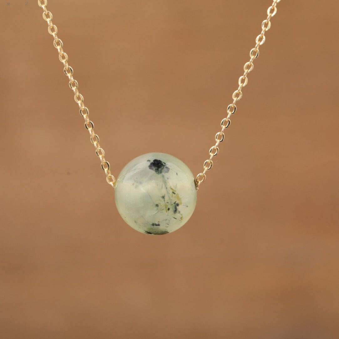 Natural Gemstone Sphere Pendant Minimalist Necklace