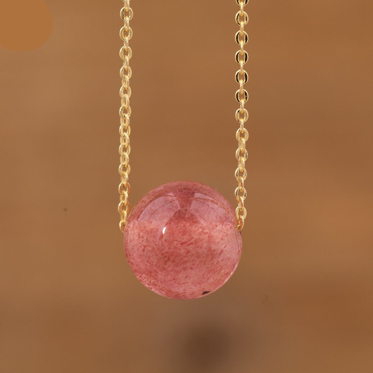 Natural Gemstone Sphere Pendant Minimalist Necklace