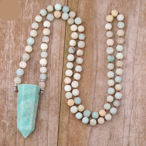 Natural Amazonite Point Wand Necklace