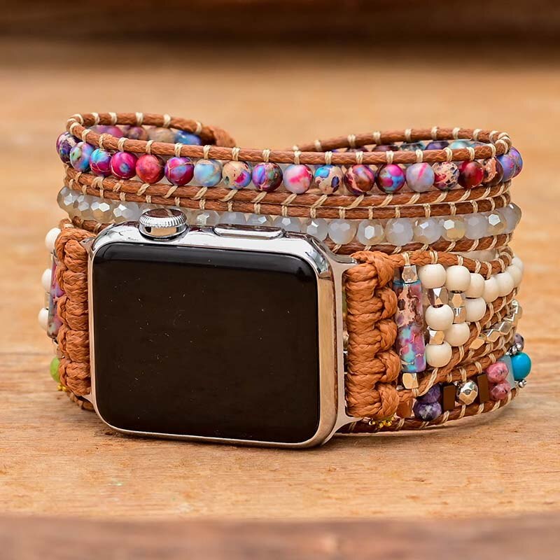 Natural Jasper, Jade, Rhodonite & Charoite Smartwatch Band