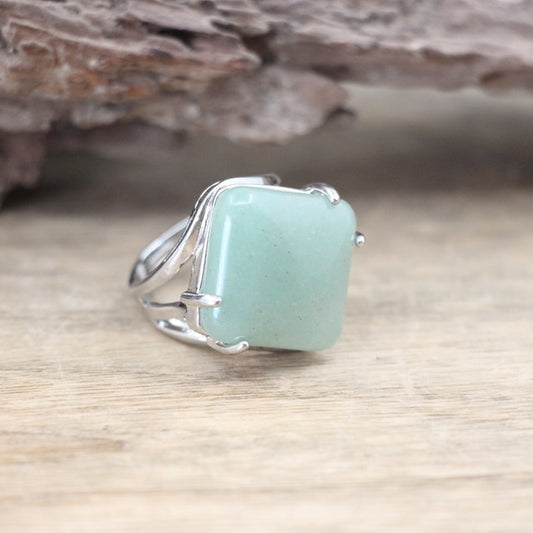 Natural Aventurine Resizable Ring