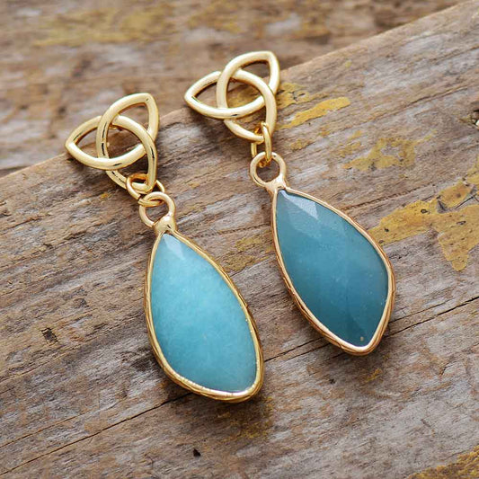 Natural Amazonite Hyperbole Earring