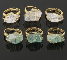 Load image into Gallery viewer, Natural Quartz Crystal Rings - Adjustable Size
