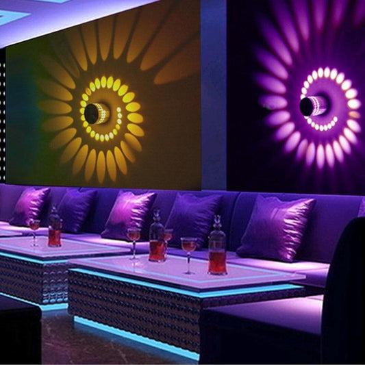 RGB Spiral Mandala LED Wall Light