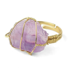 Load image into Gallery viewer, Natural Quartz Crystal Rings - Adjustable Size
