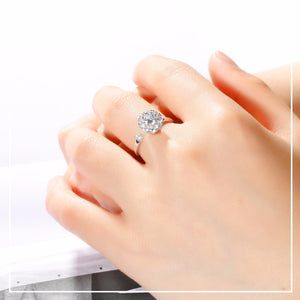 S925 Silver Rotating Ring with Zircon