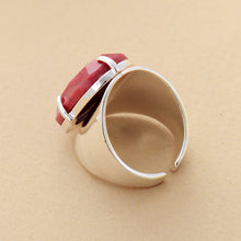 Load image into Gallery viewer, Natural Rhodonite Silver Cuff Ring
