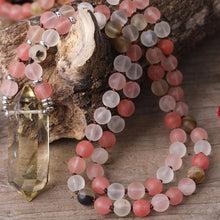 Load image into Gallery viewer, Natural Watermelon Stone &amp; Double Point Citrine Necklace
