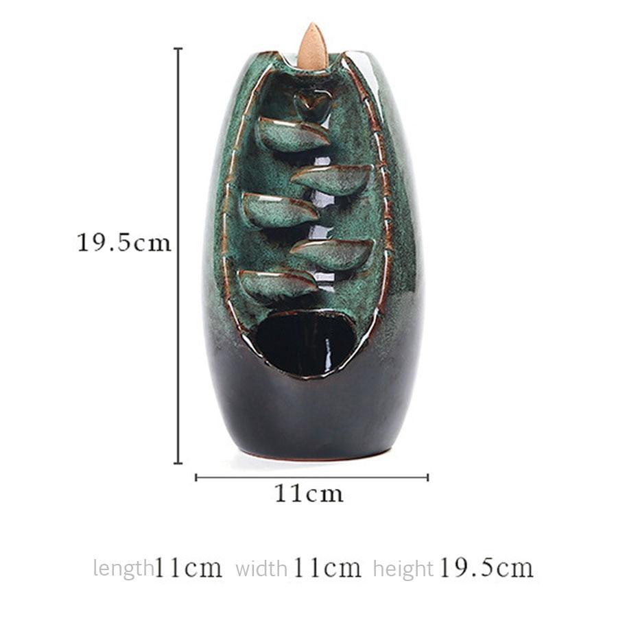 Ceramic Mountain Waterfall Backflow Incense Burner + 50 incense cones