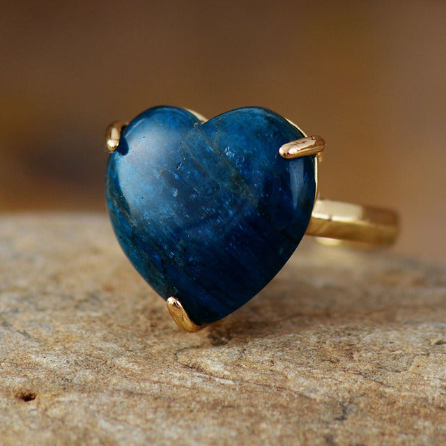 Natural Gemstone Heart Ring