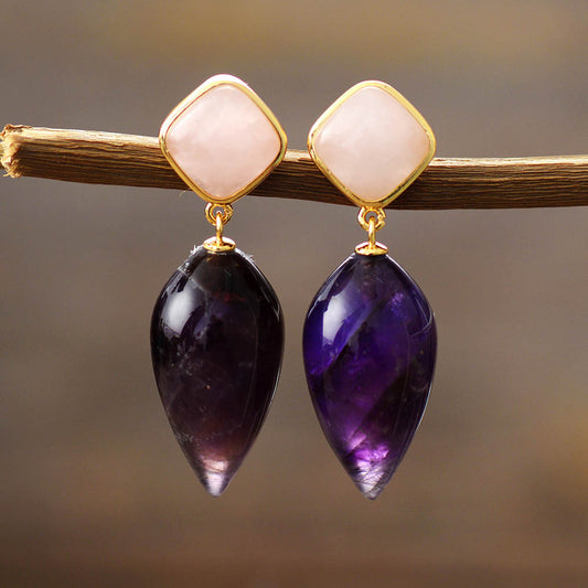 Classy Boho-styled Amethyst Earrings