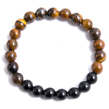 Load image into Gallery viewer, Natural Tiger Eye and Black Onyx 108 Mala Beads Necklace
