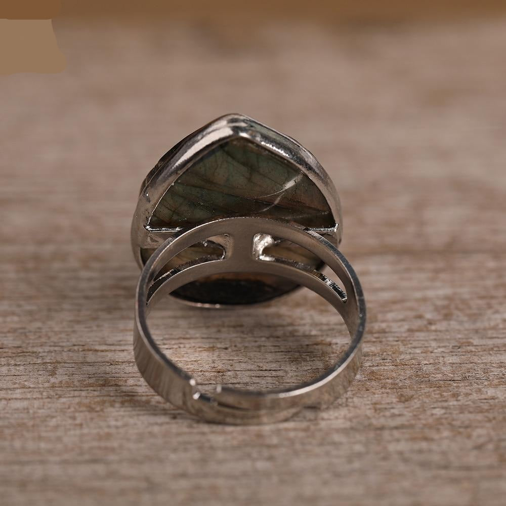 Natural Flash Labradorite Ring