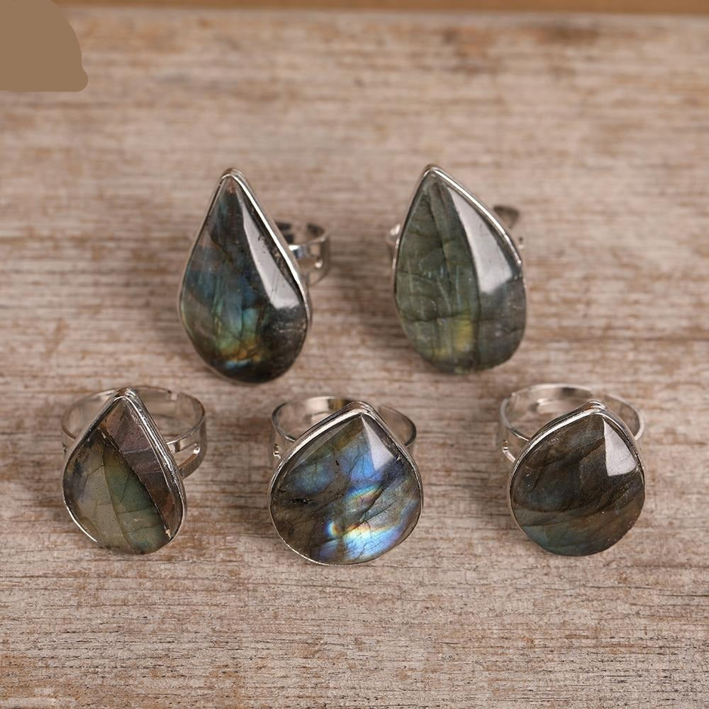 Natural Flash Labradorite Ring