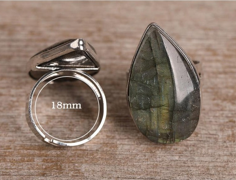 Natural Flash Labradorite Ring