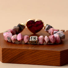 Load image into Gallery viewer, Natural Rhodonite Tibetan Heart Bracelet
