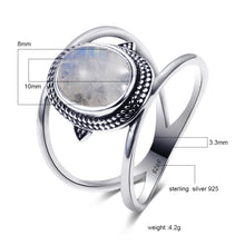Load image into Gallery viewer, Boho 925 Silver Natural Moonstone Ring
