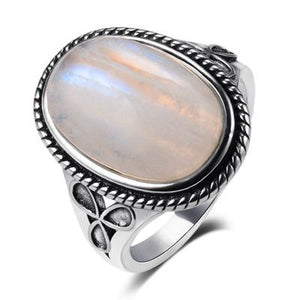 Natural Moonstone 925 Silver Ring