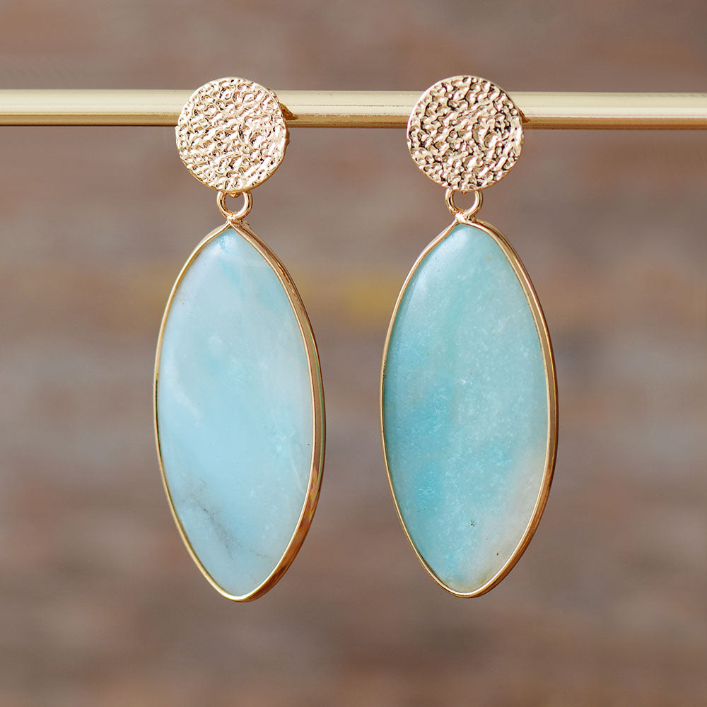 Boho-chic Amazonite Stud Earrings