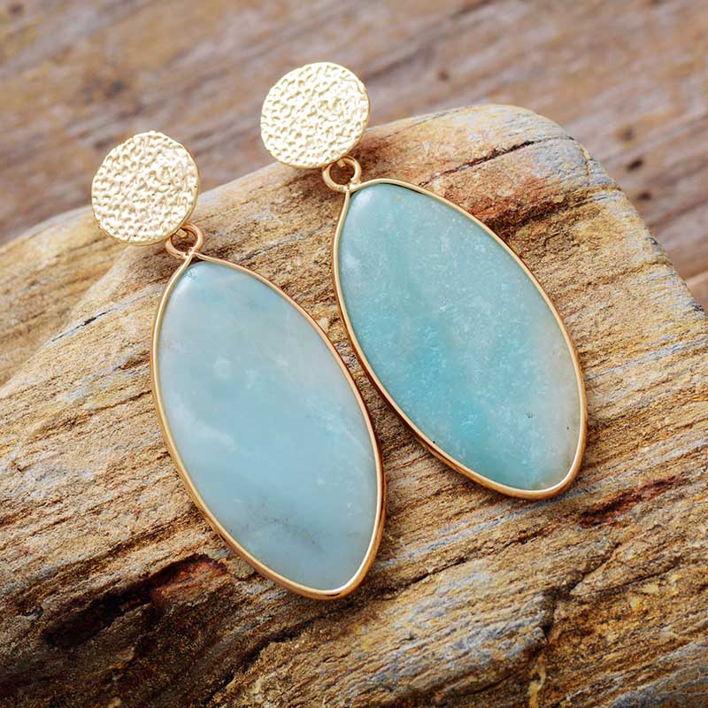 Boho-chic Amazonite Stud Earrings