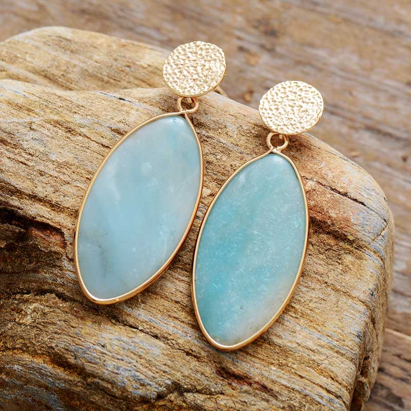 Boho-chic Amazonite Stud Earrings