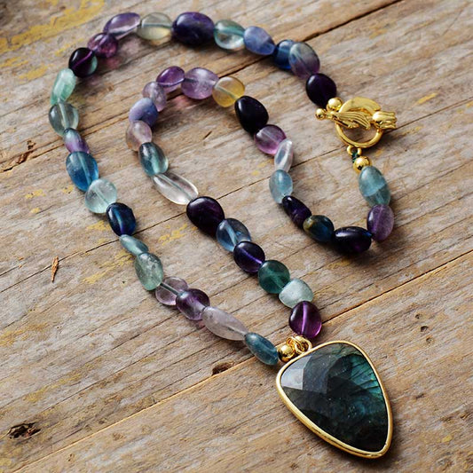 Natural Labradorite & Mixed Gemtones Necklace