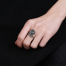 Load image into Gallery viewer, Vintage Silver Serpent Ring with Natural Lapis Lazuli Stone
