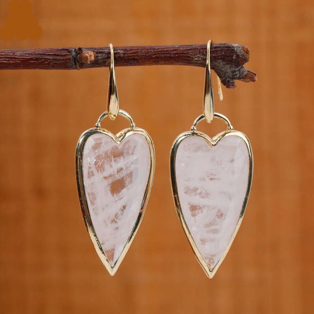 Heart-shaped Boho-chic Gemstone Earrings